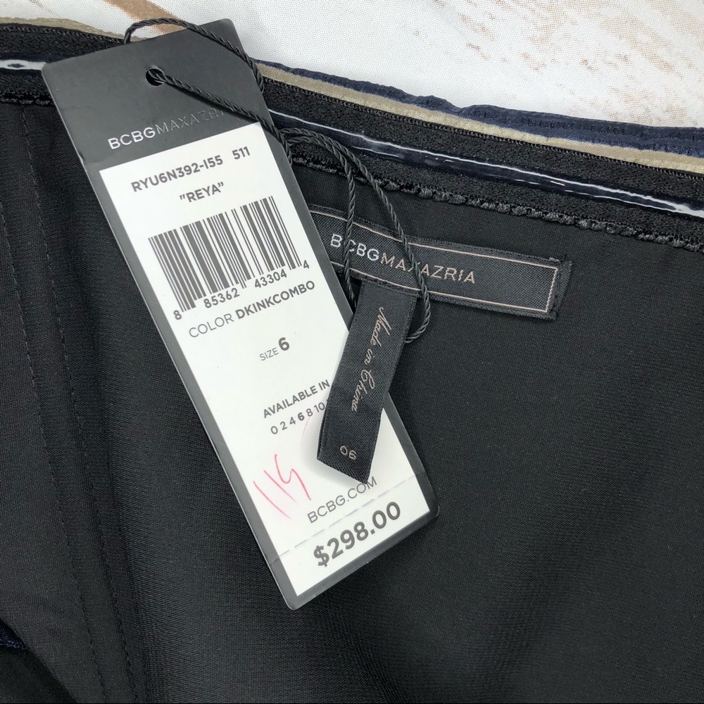BCBG Maxazria Reya Striped Ruffle 6 Cocktail Dress - Picture 12 of 13